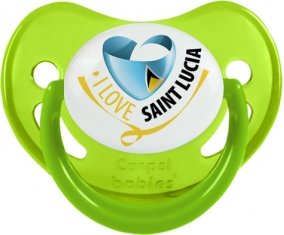 I Love Saint Lucia Sucette Physiologique Vert phosphorescente