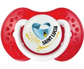 I Love Saint Lucia Sucette LOVI Dynamic Blanc-rouge classique