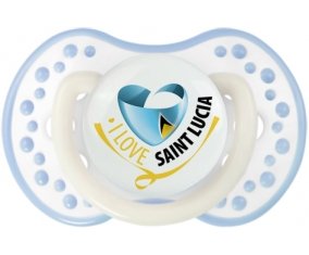 I Love Saint Lucia Sucette LOVI Dynamic Blanc-cyan classique