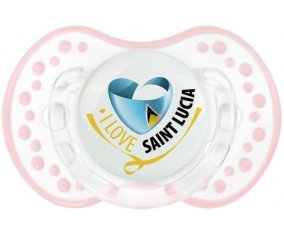 I Love Saint Lucia Sucette LOVI Dynamic Retro-blanc-rose-tendre classique