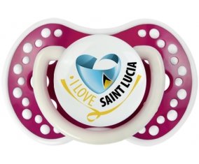 I Love Saint Lucia Sucette LOVI Dynamic Fuchsia phosphorescente