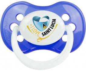 I Love Saint Lucia Tétine Anatomique Bleu classique