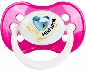 I Love Saint Lucia Tétine Anatomique Rose foncé classique