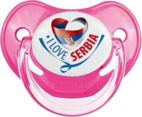 I Love Serbia Sucette Physiologique Rose classique