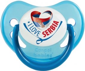 I Love Serbia Sucette Physiologique Bleue phosphorescente