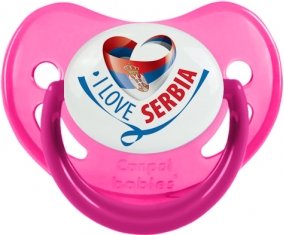 I Love Serbia Sucette Physiologique Rose phosphorescente