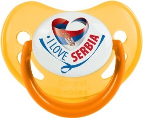 I Love Serbia Sucette Physiologique Jaune phosphorescente