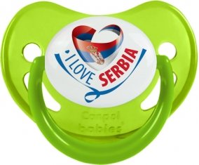 I Love Serbia Sucette Physiologique Vert phosphorescente