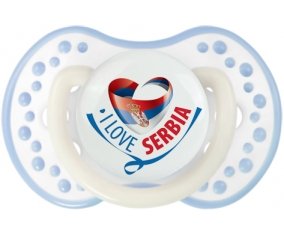 I Love Serbia Sucette LOVI Dynamic Blanc-cyan classique