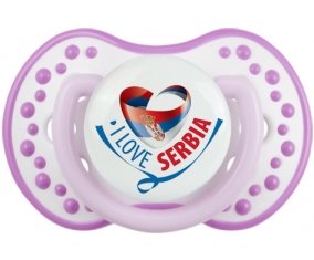 I Love Serbia Sucette LOVI Dynamic Blanc-mauve classique