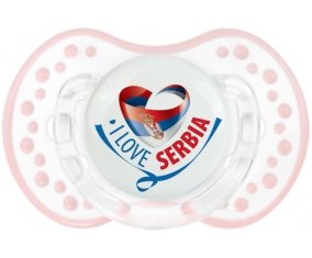 I Love Serbia Sucette LOVI Dynamic Retro-blanc-rose-tendre classique