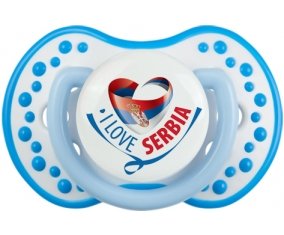 I Love Serbia Sucette LOVI Dynamic Blanc-bleu phosphorescente