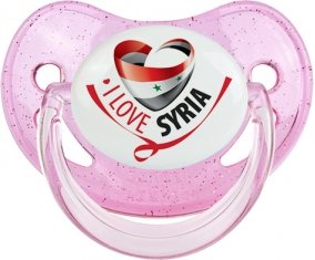 I Love Syria Tétine Physiologique Rose à paillette