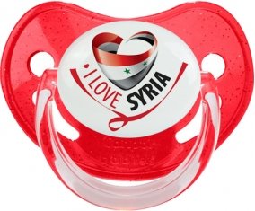 I Love Syria Tétine Physiologique Rouge à paillette
