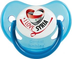 I Love Syria Tétine Physiologique Bleue phosphorescente