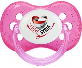 I Love Syria Sucete Cerise Rose à paillette