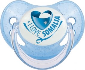 I Love Somalia Sucette Physiologique Bleue à paillette