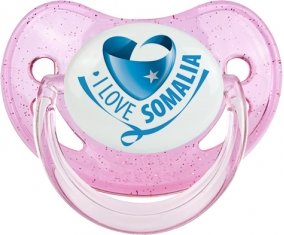 I Love Somalia Sucette Physiologique Rose à paillette