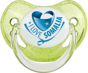 I Love Somalia Sucette Physiologique Vert à paillette