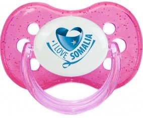 I Love Somalia Sucette Cerise Rose à paillette