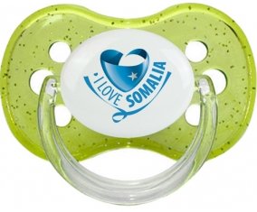 I Love Somalia Sucette Cerise Vert à paillette