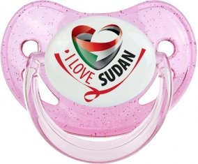 I Love Sudan Sucette Physiologique Rose à paillette