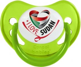 I Love Sudan Sucette Physiologique Vert phosphorescente
