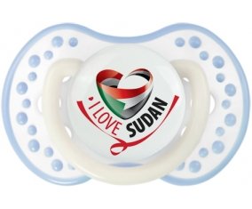 I Love Sudan Sucette LOVI Dynamic Blanc-cyan classique