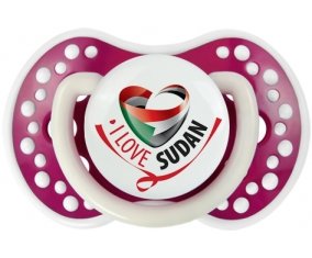 I Love Sudan Sucette LOVI Dynamic Fuchsia phosphorescente
