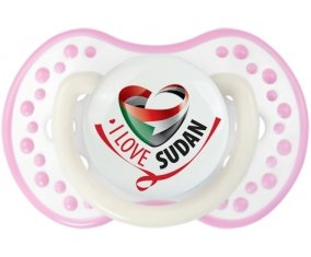 I Love Sudan Sucette LOVI Dynamic Blanc-rose phosphorescente
