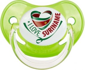 I Love Suriname Tétine Physiologique Vert classique