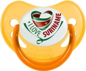 I Love Suriname Tétine Physiologique Jaune phosphorescente