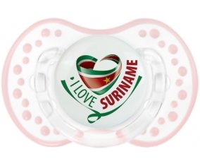 I Love Suriname Sucete LOVI Dynamic Retro-blanc-rose-tendre classique