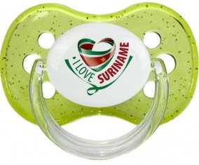 I Love Suriname Sucete Cerise Vert à paillette
