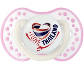 I Love Thailand Tétine LOVI Dynamic Blanc-rose phosphorescente