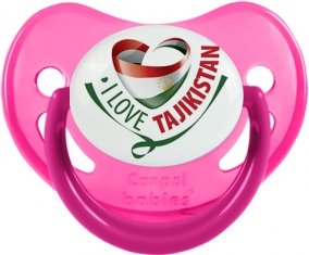 I Love Tajakistan Sucette Physiologique Rose phosphorescente