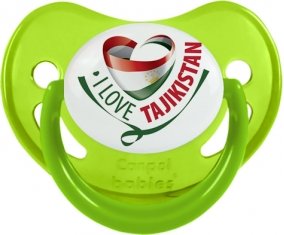 I Love Tajakistan Sucette Physiologique Vert phosphorescente