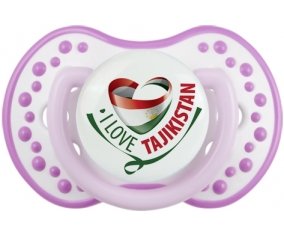 I Love Tajakistan Sucette LOVI Dynamic Blanc-mauve classique