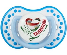 I Love Tajakistan Sucette LOVI Dynamic Blanc-bleu phosphorescente