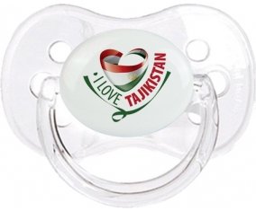 I Love Tajakistan Sucette Cerise Transparent classique