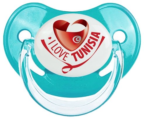 I Love Tunisia Sucette Physiologique Bleue classique