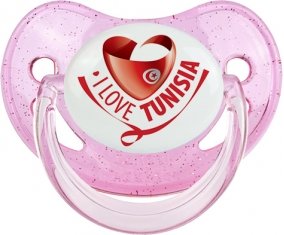 I Love Tunisia Sucette Physiologique Rose à paillette