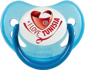 I Love Tunisia Sucette Physiologique Bleue phosphorescente