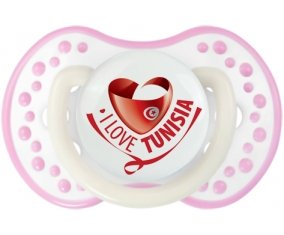 I Love Tunisia Sucette LOVI Dynamic Blanc-rose phosphorescente