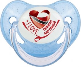 I Love Trinidad and Tobago Tétine Physiologique Bleue à paillette