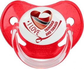 I Love Trinidad and Tobago Tétine Physiologique Rouge à paillette