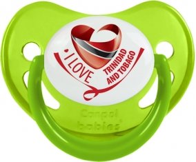 I Love Trinidad and Tobago Tétine Physiologique Vert phosphorescente