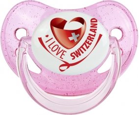 I Love Switzerland Sucete Physiologique Rose à paillette