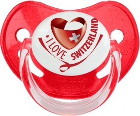 I Love Switzerland Sucete Physiologique Rouge à paillette