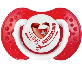I Love Switzerland Tétine LOVI Dynamic Blanc-rouge classique